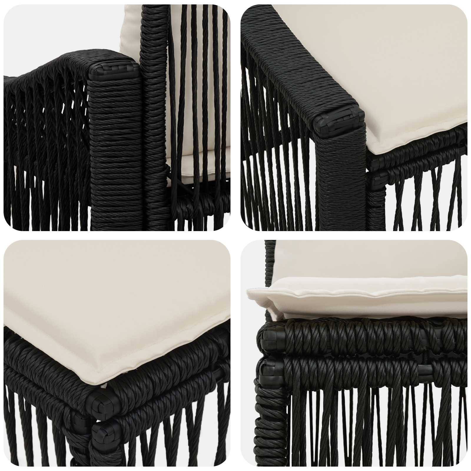 Vidaxl - Ensemble de canapé de jardin 6 pcs-Salons de jardin 6 place Noir polyrotin 641525 - Image 5