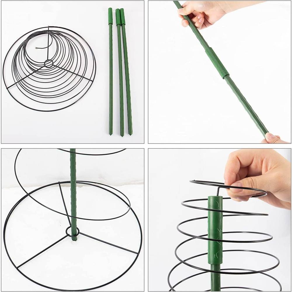 Tuteur spirale métal extensible 45-135cm - Anti-rouille - Pour plantes grimpantes intérieur/extérieur - Image 3
