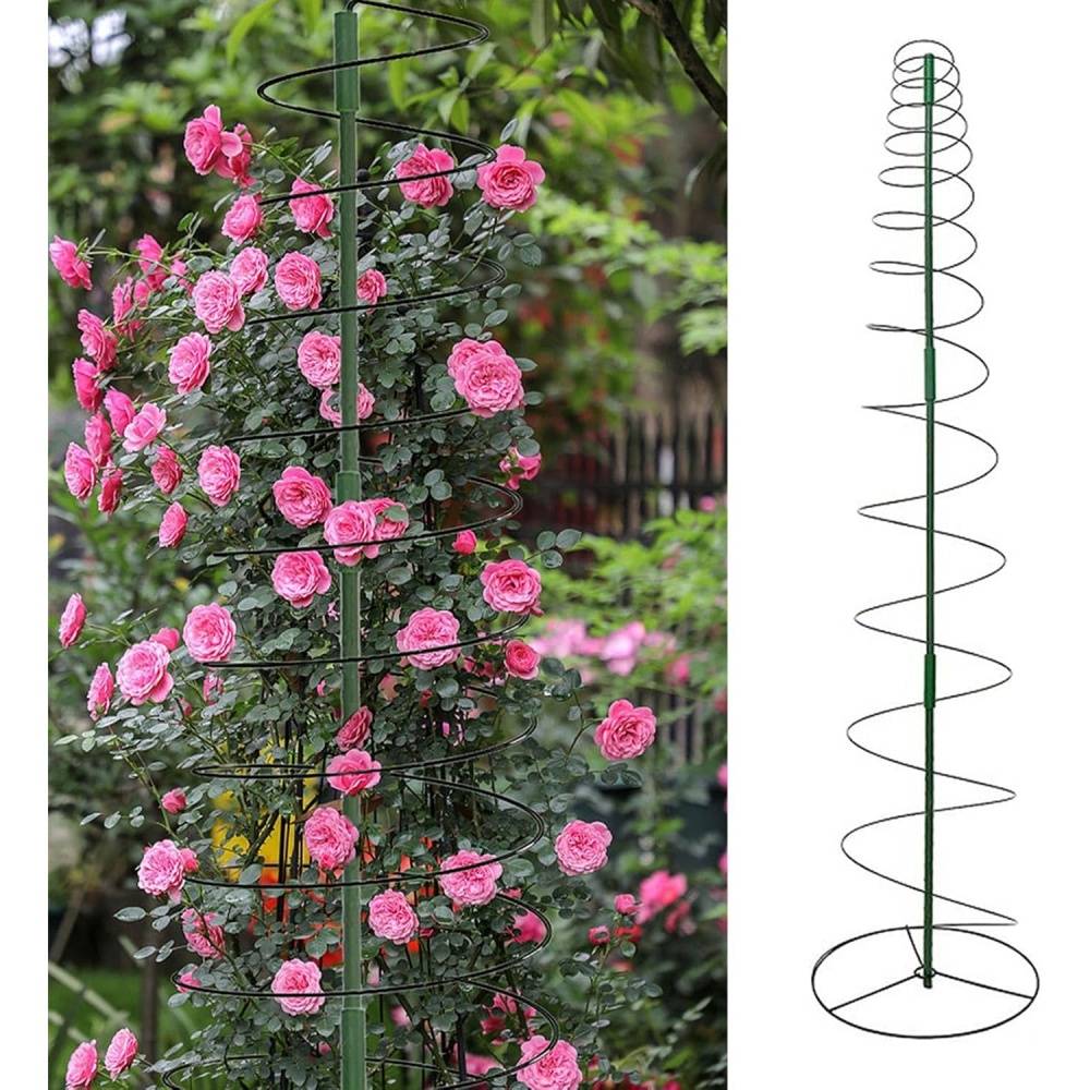 Tuteur spirale métal extensible 45-135cm - Anti-rouille - Pour plantes grimpantes intérieur/extérieur - Image 4