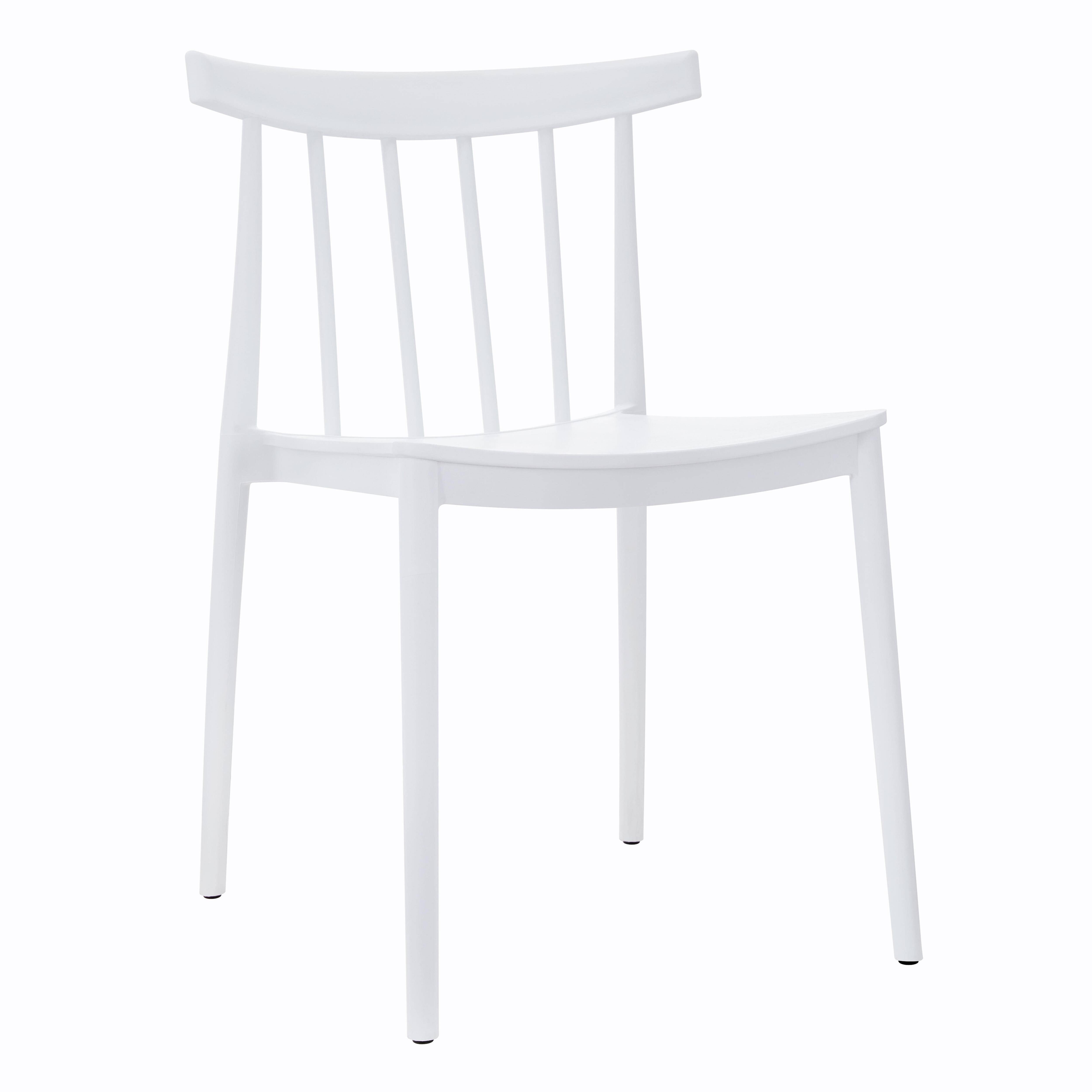 Oviala - Lot de 4 chaises de terrasse blanc en plastique Lisboa - Oviala - Image 2