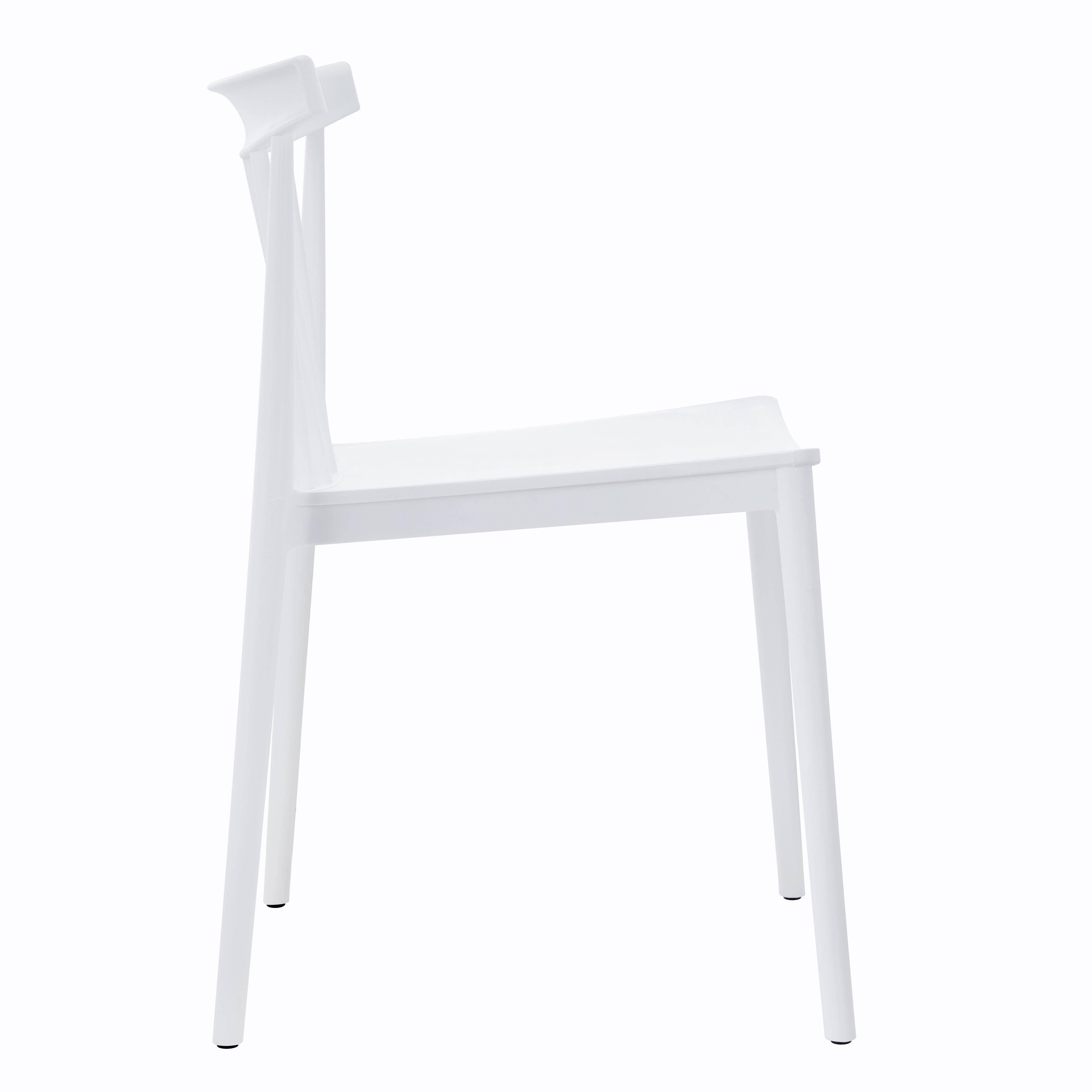 Oviala - Lot de 4 chaises de terrasse blanc en plastique Lisboa - Oviala - Image 4
