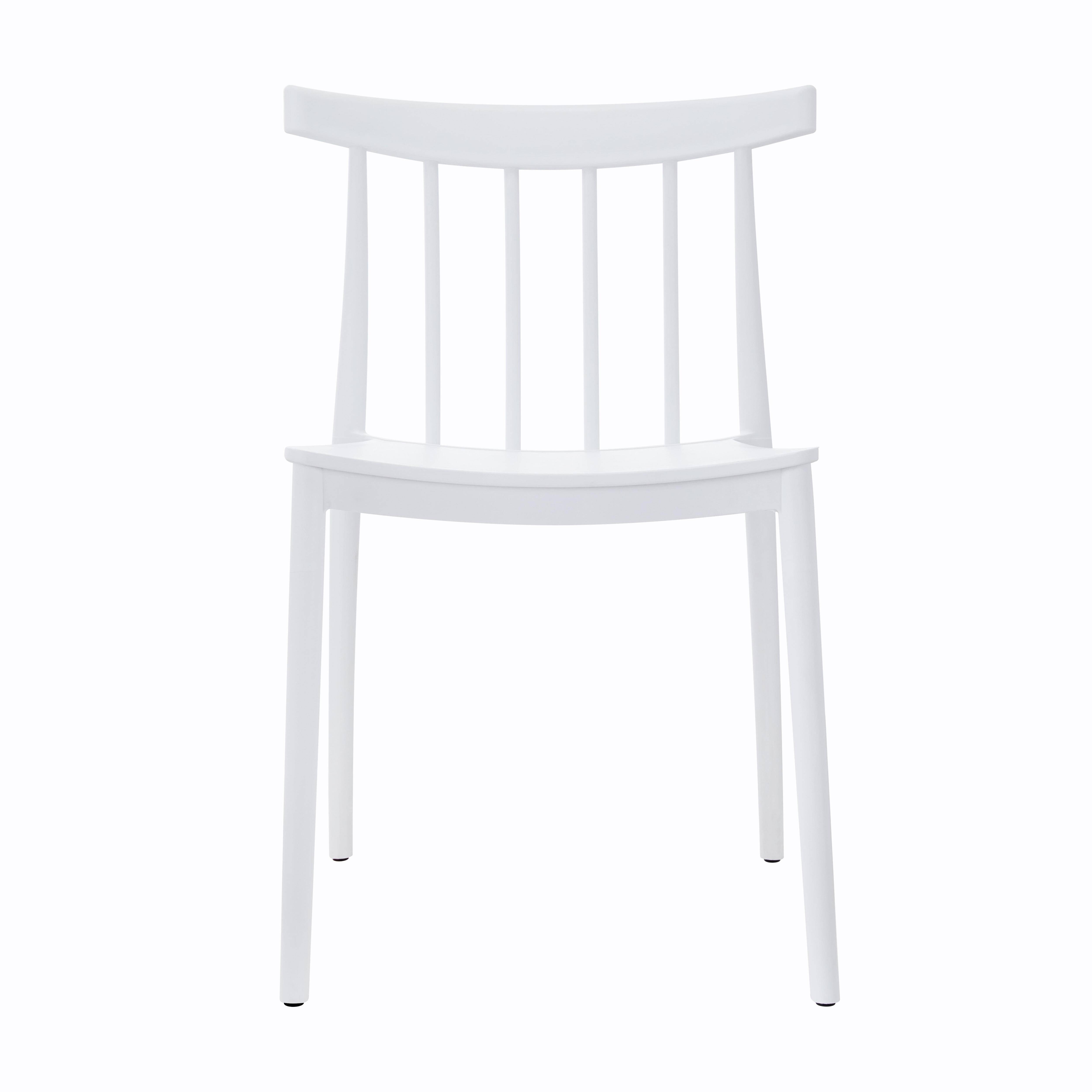 Oviala - Lot de 4 chaises de terrasse blanc en plastique Lisboa - Oviala - Image 3