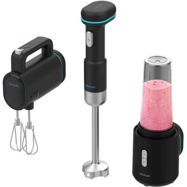 Mixeur Electrique Pack  plongeant, blender portatif et batteur sans fil - CECOTEC - BlendGo Pack - 6 niveaux de vitesse - Noir - Image 1