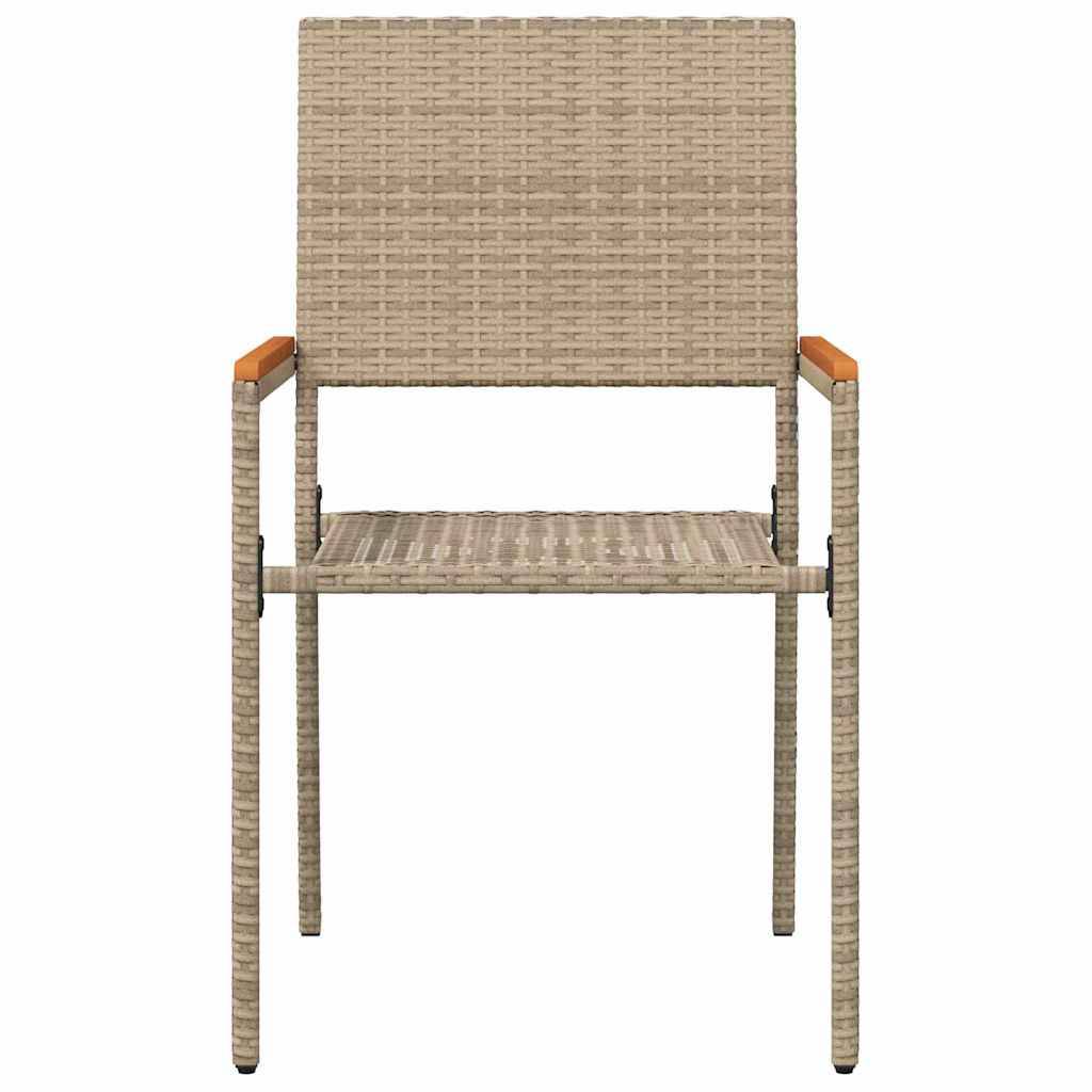 Vidaxl - Chaises empilables de jardin 2 pcs Crème et marron vidaXL 42006827 - Image 6