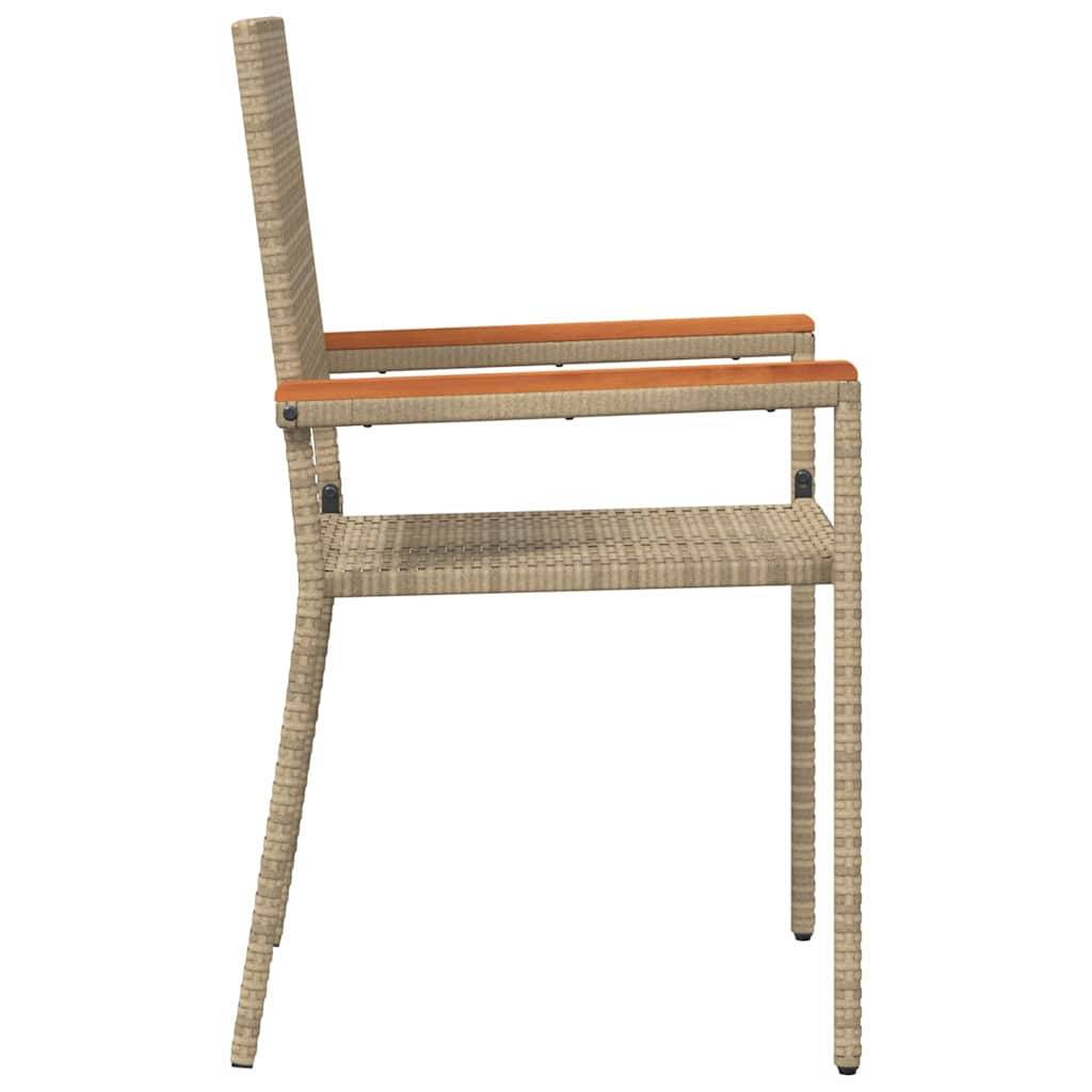 Vidaxl - Chaises empilables de jardin 2 pcs Crème et marron vidaXL 42006827 - Image 7