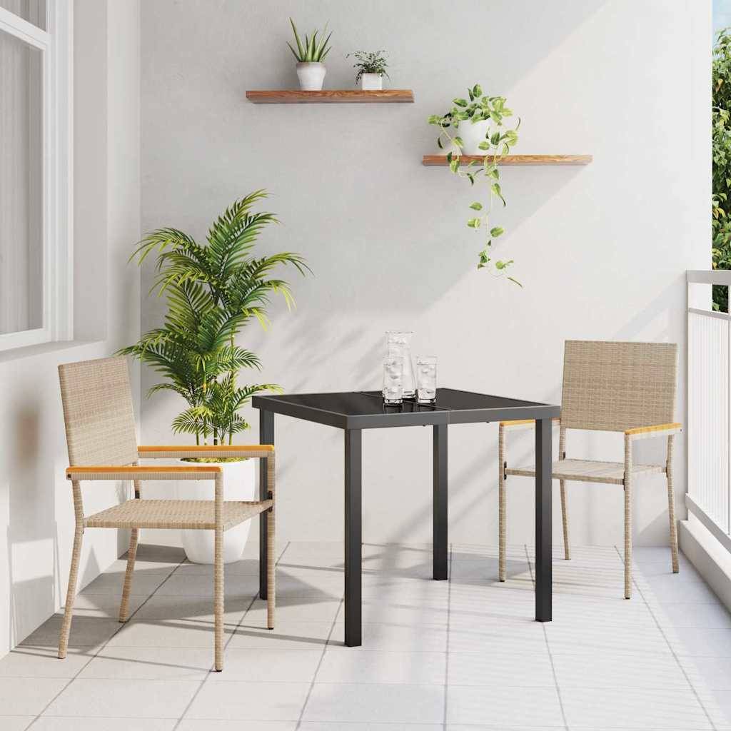 Vidaxl - Chaises empilables de jardin 2 pcs Crème et marron vidaXL 42006827 - Image 1