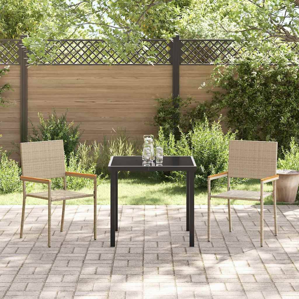 Vidaxl - Chaises empilables de jardin 2 pcs Crème et marron vidaXL 42006827 - Image 4