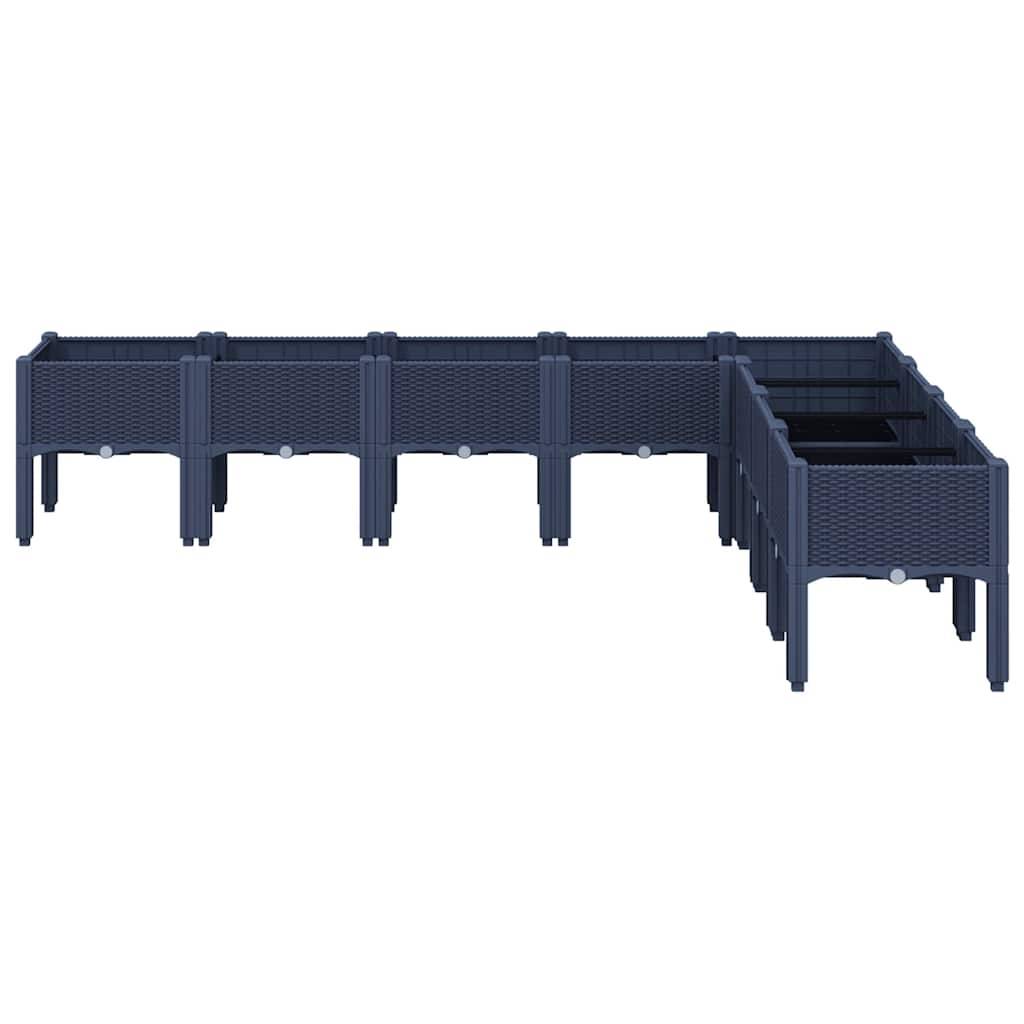Vidaxl - Jardinière avec pieds bleu gris 200x160x42 cm PP vidaXL 367911 - Image 8
