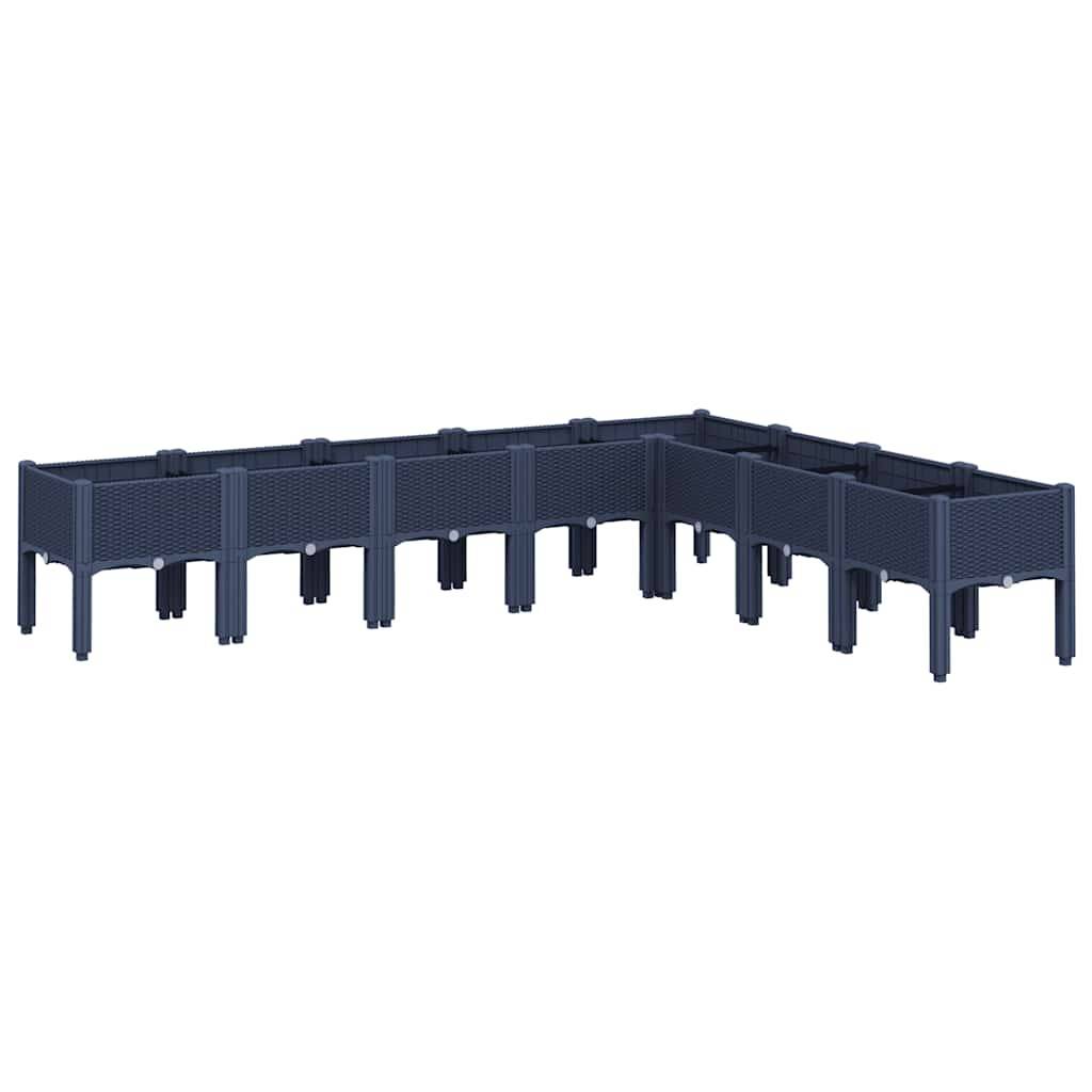 Vidaxl - Jardinière avec pieds bleu gris 200x160x42 cm PP vidaXL 367911 - Image 2