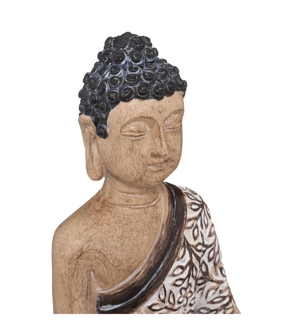 Statue décorative Bouddha assis en résine multicolore H 22,5 cm - Image 2