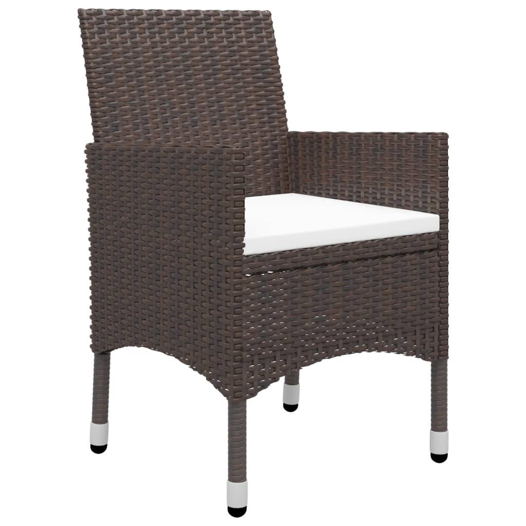 Vidaxl - Ensemble à manger de jardin 9pcs Résine tressée et verre Marron vidaXL 3058341 - Image 8