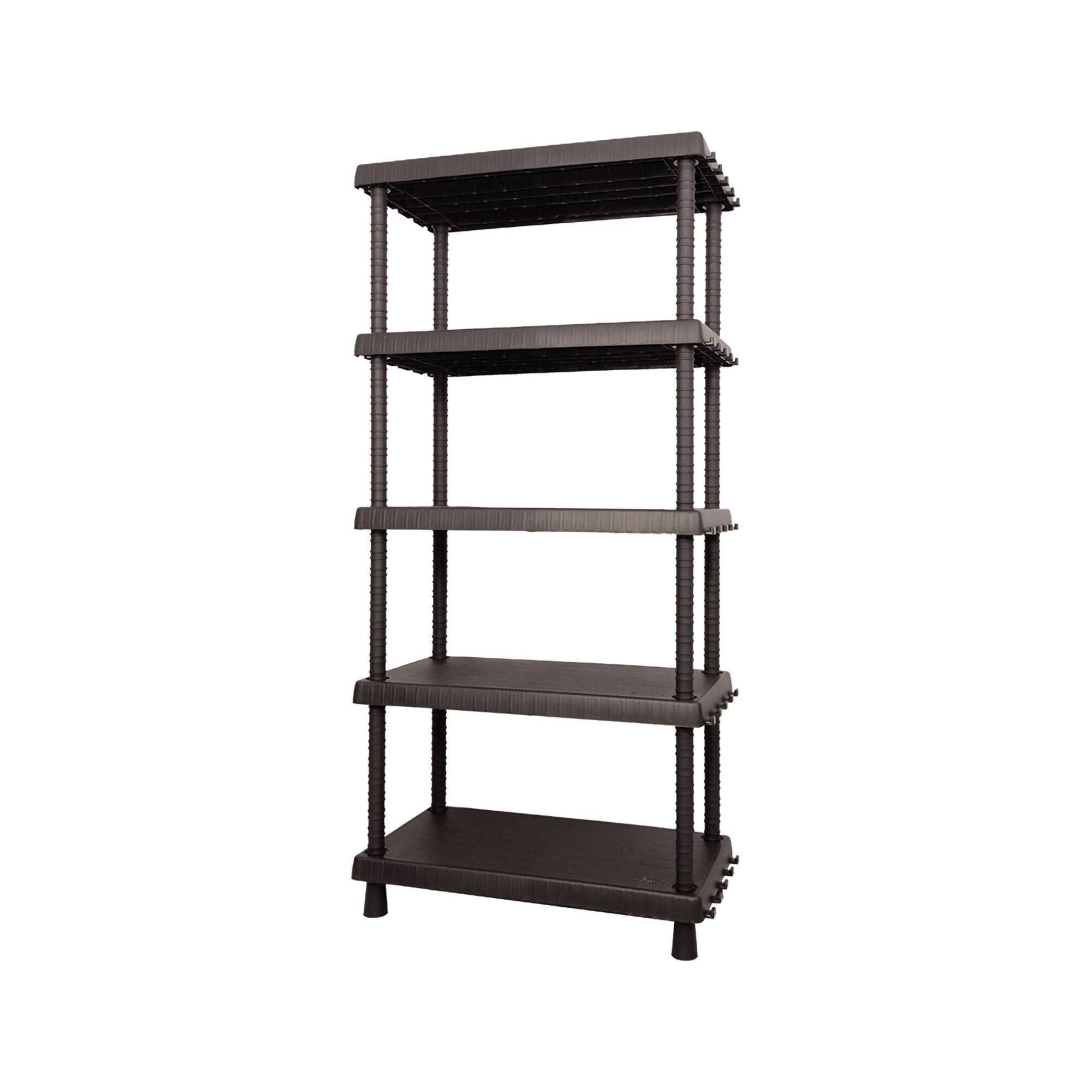 Dmora - Armoire d'extérieur Incourt, Etagère d'extérieur, Armoire polyvalente avec 3 étagères, 100% Made in Italy, Anthracite, 82x40h165 cm - Dmora - Image 1