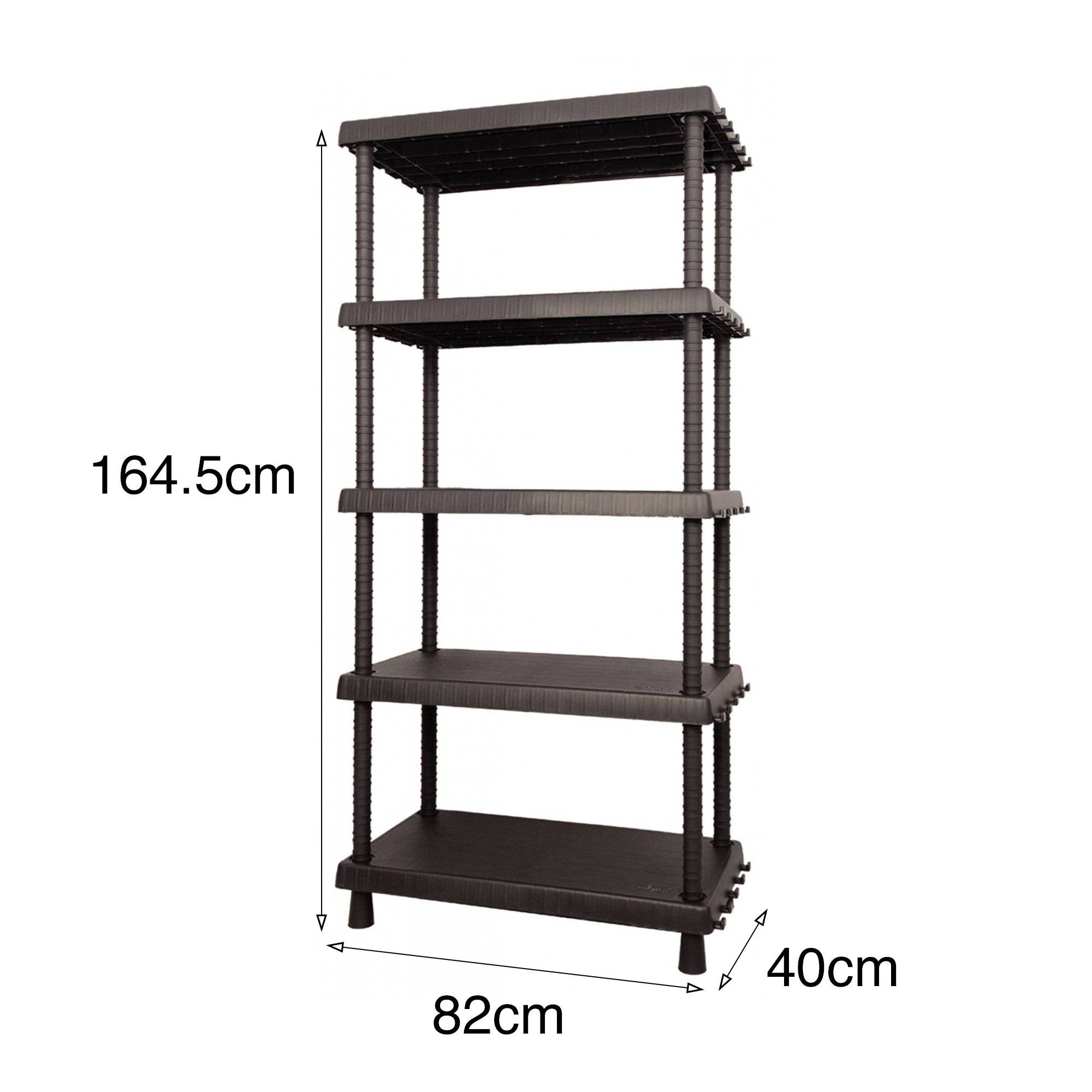 Dmora - Armoire d'extérieur Incourt, Etagère d'extérieur, Armoire polyvalente avec 3 étagères, 100% Made in Italy, Anthracite, 82x40h165 cm - Dmora - Image 3