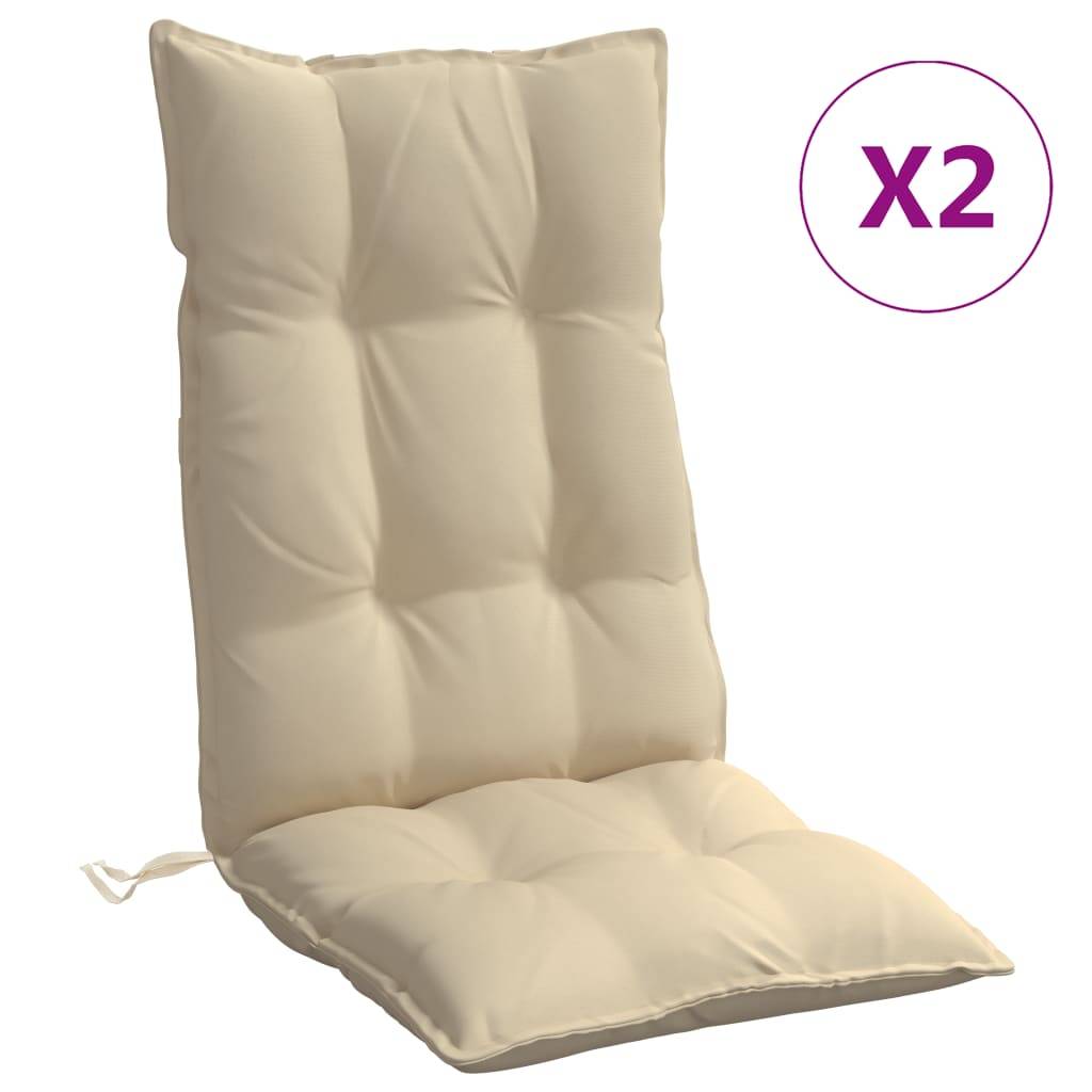 PANGIVO - Coussins de chaise à dossier haut tissu oxford beige 120 x 50 x 7 cm, poids:3.75kg - PANGIVO - Image 2