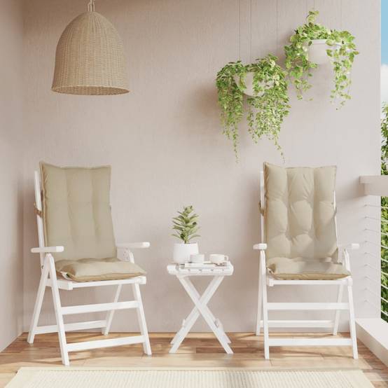 PANGIVO - Coussins de chaise à dossier haut tissu oxford beige 120 x 50 x 7 cm, poids:3.75kg - PANGIVO - Image 1