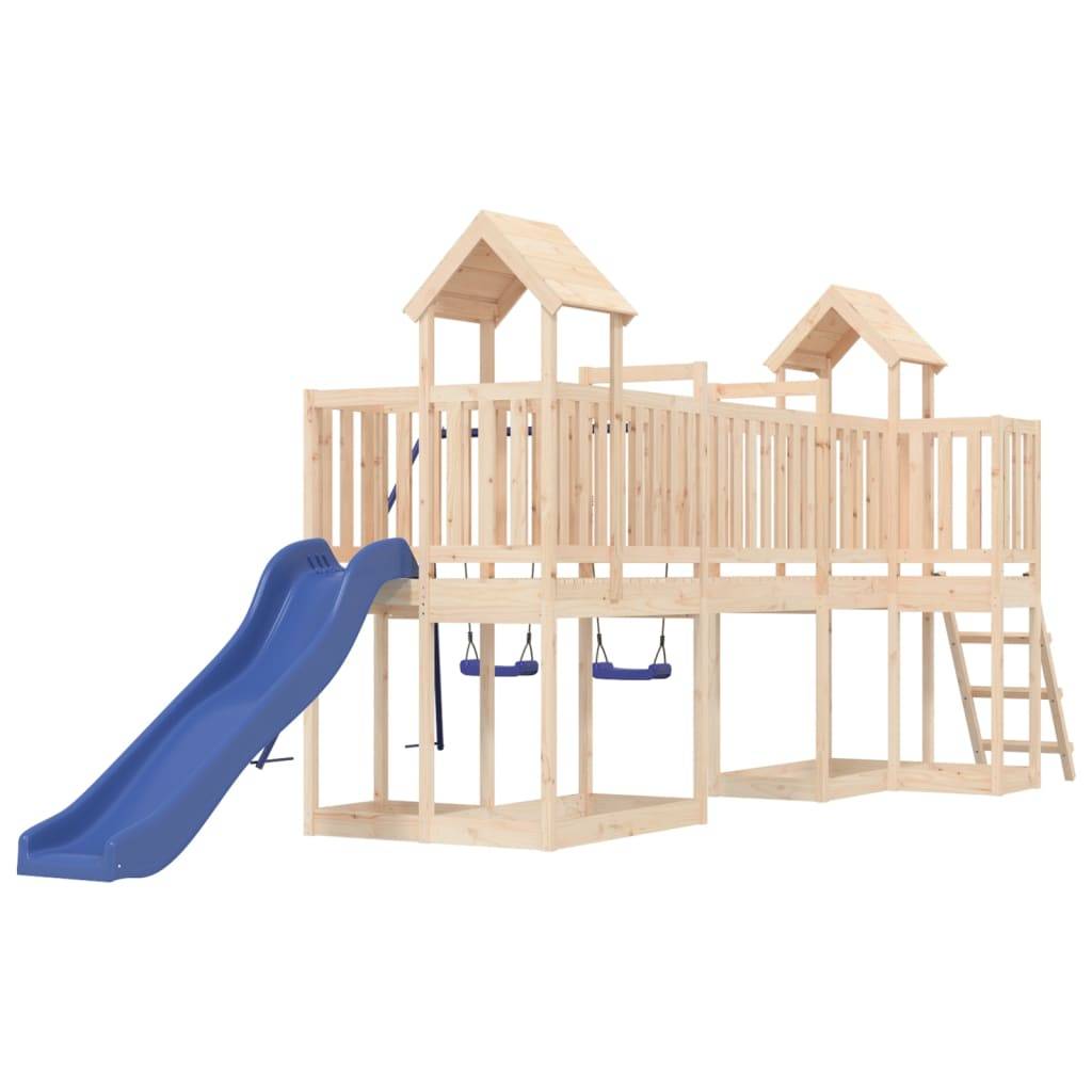 Helloshop26 - Aire de jeux d'extérieur balançoires toboggan portiques robuste jeux jardin 356 x 589 x 214 cm bois de pin massif - Image 2