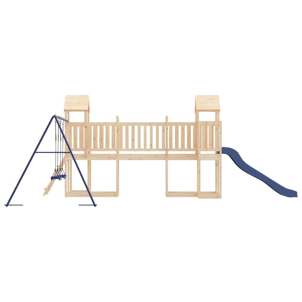 Helloshop26 - Aire de jeux d'extérieur balançoires toboggan portiques robuste jeux jardin 356 x 589 x 214 cm bois de pin massif - Image 4
