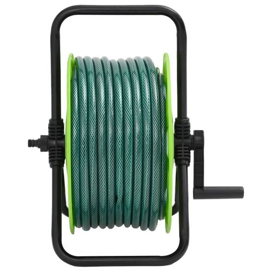 Enrouleur de tuyau acier galvanisé et PVC vert 40.5 x 34.5 x 47 cm - PANGIVO - Image 2