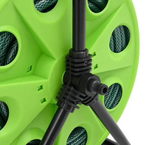 Enrouleur de tuyau acier galvanisé et PVC vert 40.5 x 34.5 x 47 cm - PANGIVO - Image 6