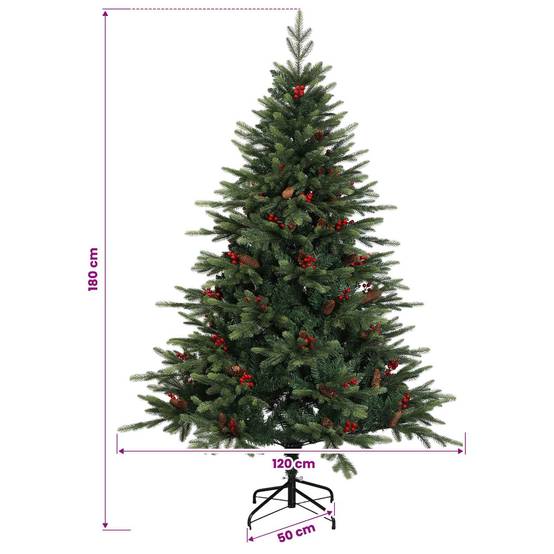 Vidaxl - Sapin de Noël artificiel avec boules 180 cm 300 LED Blanc chaud vidaXL 3466675 - Image 3