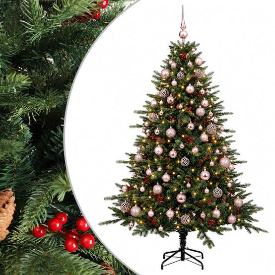 Vidaxl - Sapin de Noël artificiel avec boules 180 cm 300 LED Blanc chaud vidaXL 3466675 - Image 2