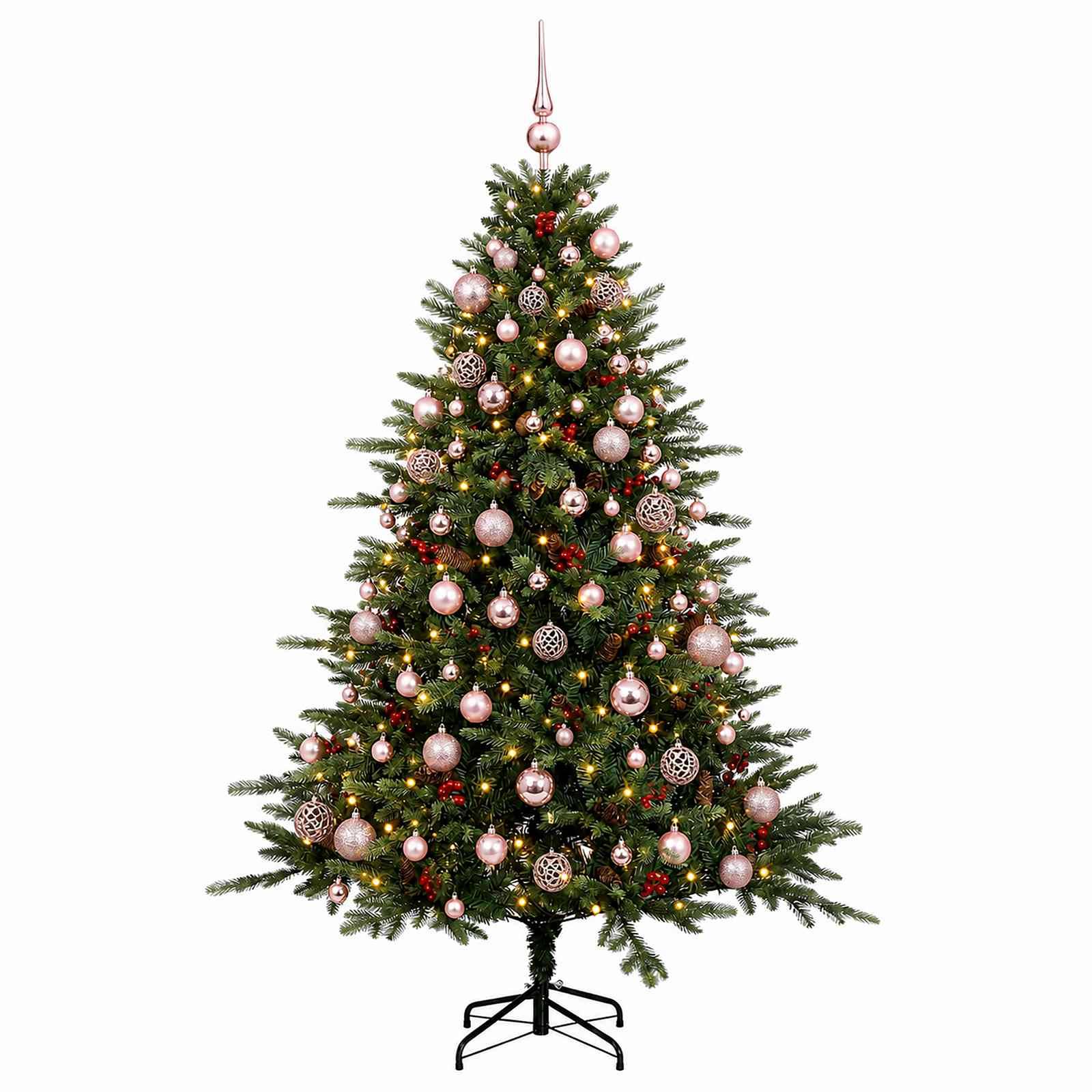 Vidaxl - Sapin de Noël artificiel avec boules 180 cm 300 LED Blanc chaud vidaXL 3466675 - Image 5
