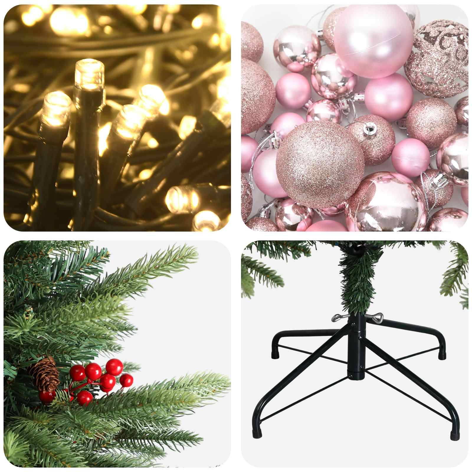 Vidaxl - Sapin de Noël artificiel avec boules 180 cm 300 LED Blanc chaud vidaXL 3466675 - Image 8