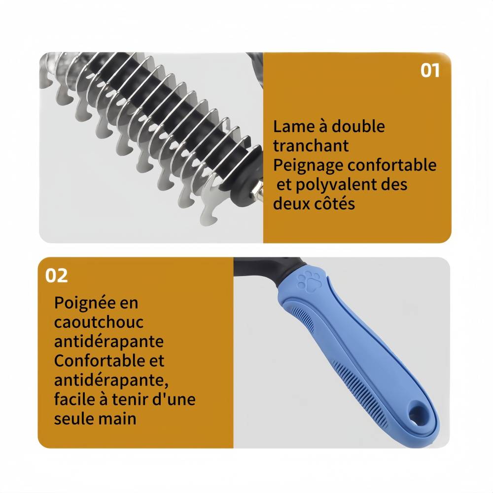 IntiMeg - Brosse de toilettage pour chiens et chats Gris IntiMeg - Image 7