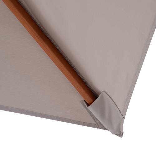 Parasol Rectangulaire Bois Inclinable 45° Jardin Terrasse 2x1,5m Gris - ComfortXL Outdoor Living - Image 6