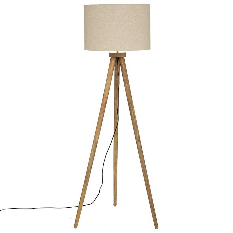 Lampadaire trépied bois Olga Atmosphera - Image 1