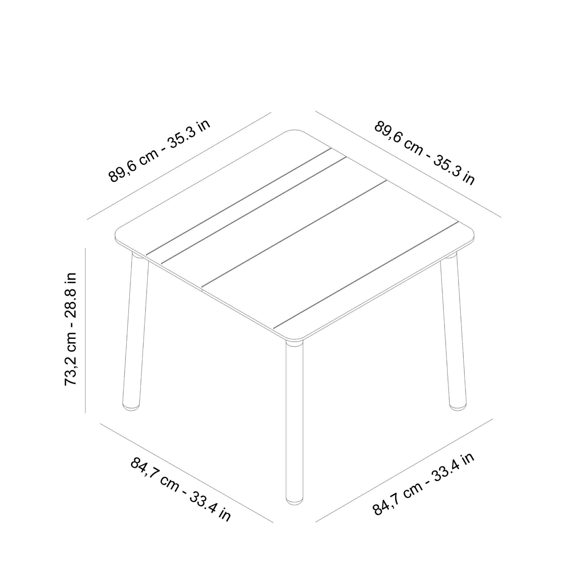 Table carrée extérieure 90x90 sable - sable NOA garbar - Image 2