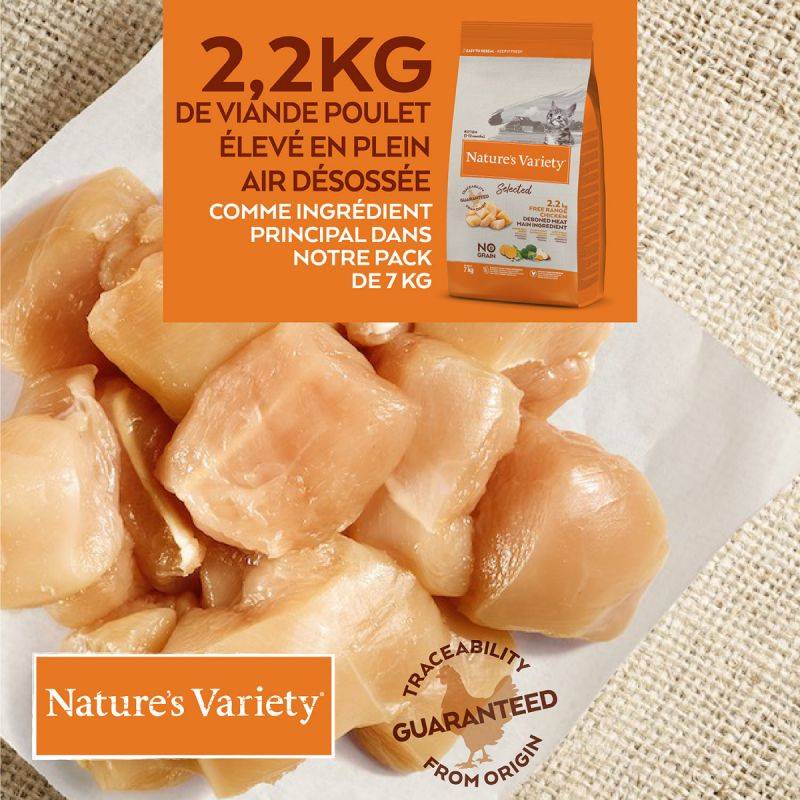 CROQUETTE CHATON - SELECTED POULET - NATURE'S VARIETY 7 kg - Image 7