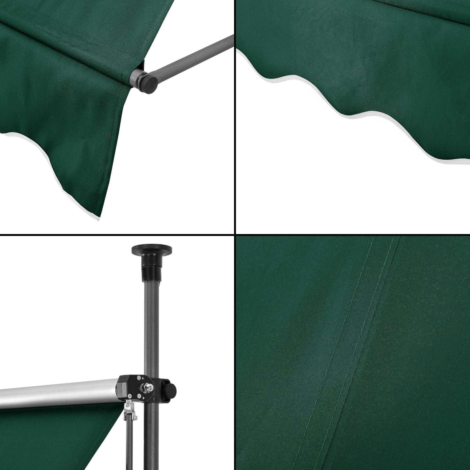 Helloshop26 - Store banne téléscopique acier polyester 400 x 120 x 200-300 cm vert foncé - Image 5