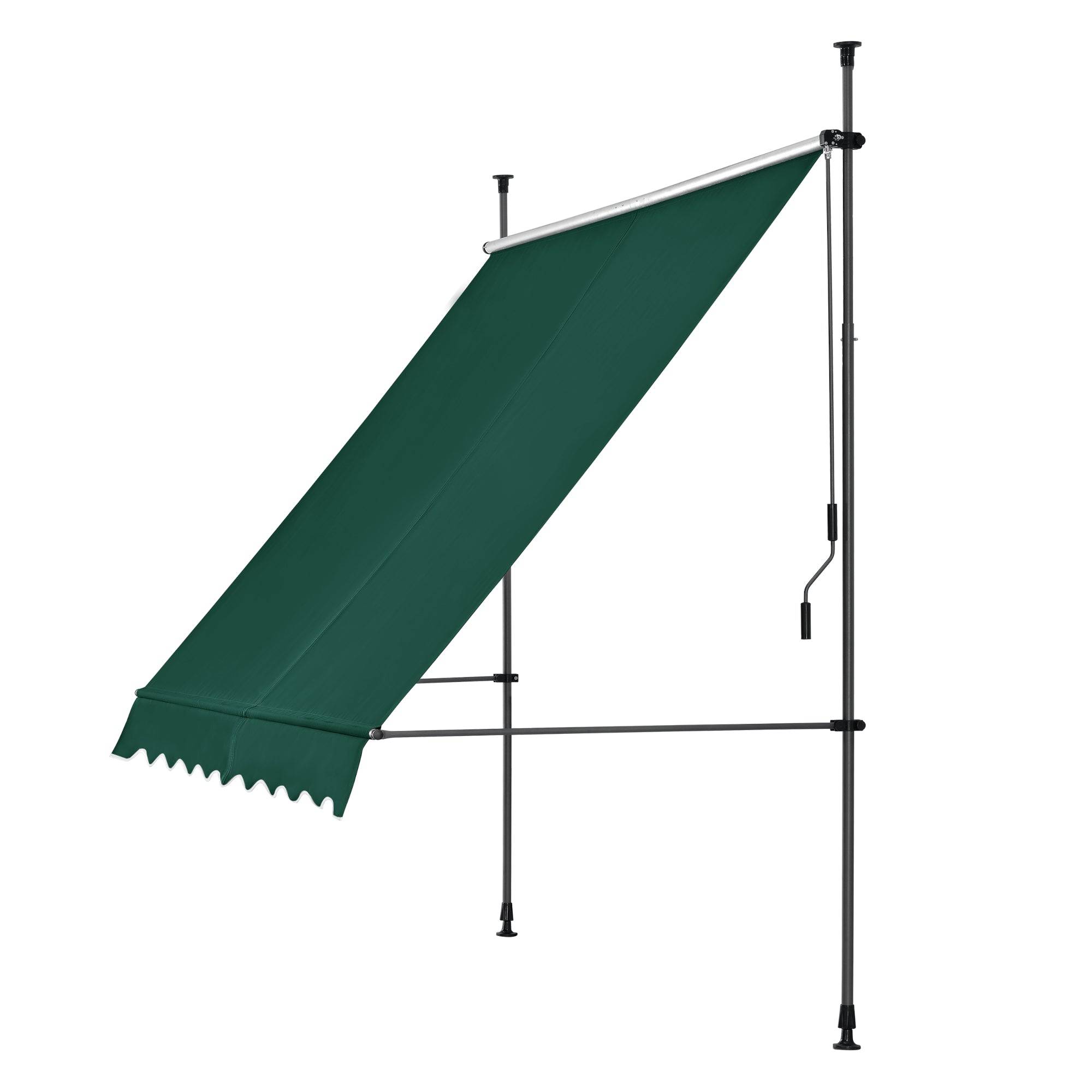 Helloshop26 - Store banne téléscopique acier polyester 400 x 120 x 200-300 cm vert foncé - Image 2