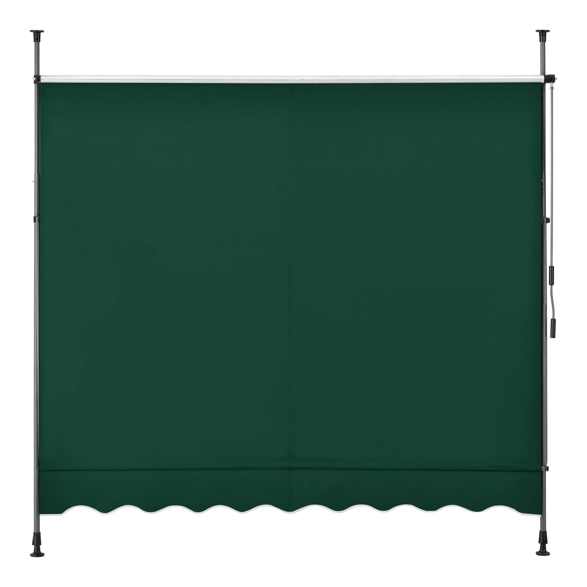 Helloshop26 - Store banne téléscopique acier polyester 400 x 120 x 200-300 cm vert foncé - Image 4