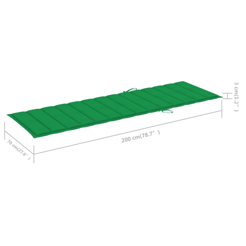 Helloshop26 - Transat chaise longue bain de soleil lit de jardin terrasse meuble d'extérieur double et coussins vert bois de pin imprégné - Image 7