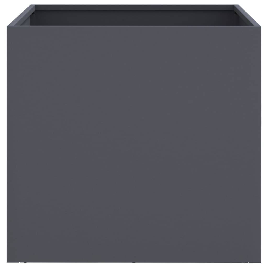 Jardinière - Bac à fleurs - Pot de fleurs anthracite 49x47x46 cm acier - Image 5