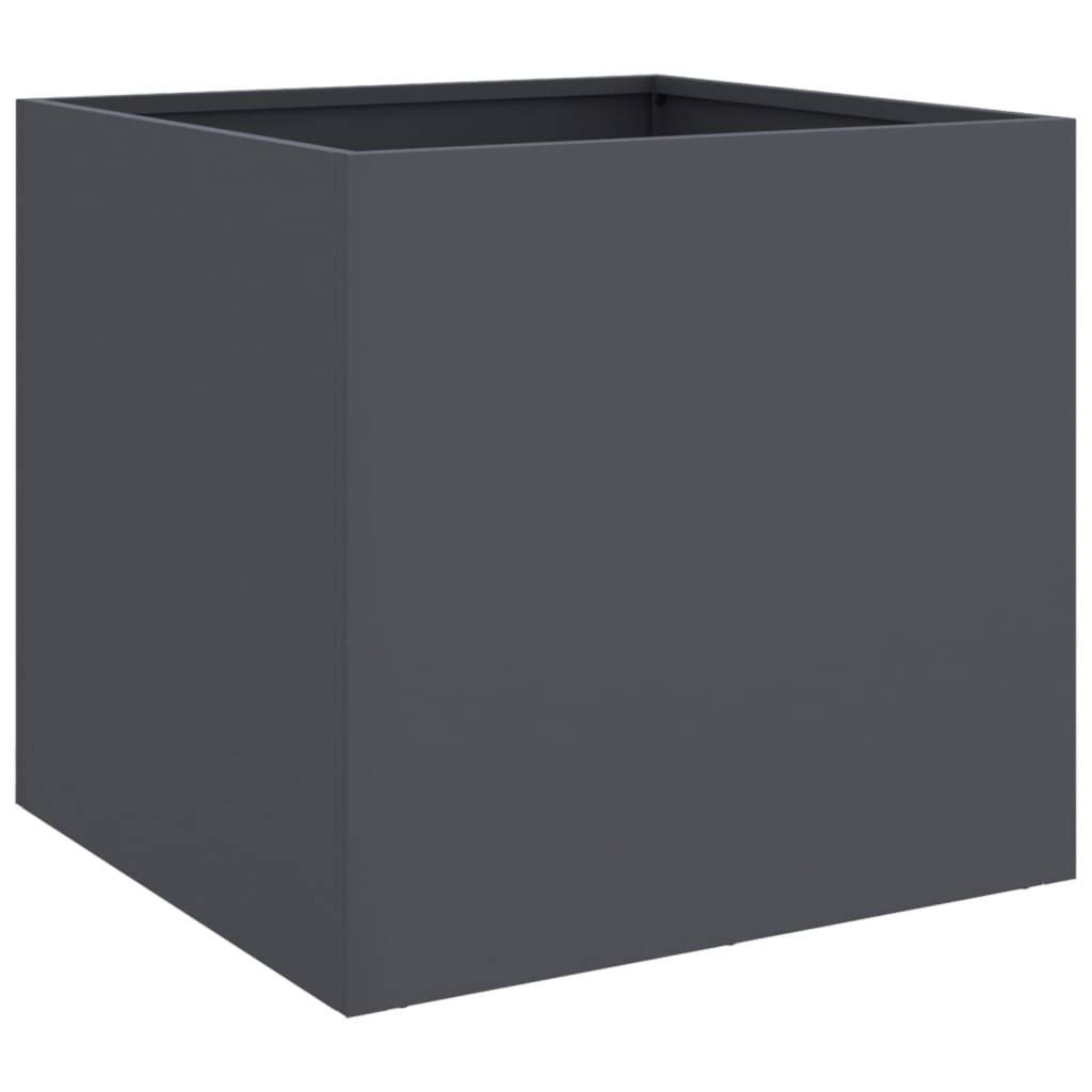 Jardinière - Bac à fleurs - Pot de fleurs anthracite 49x47x46 cm acier - Image 7