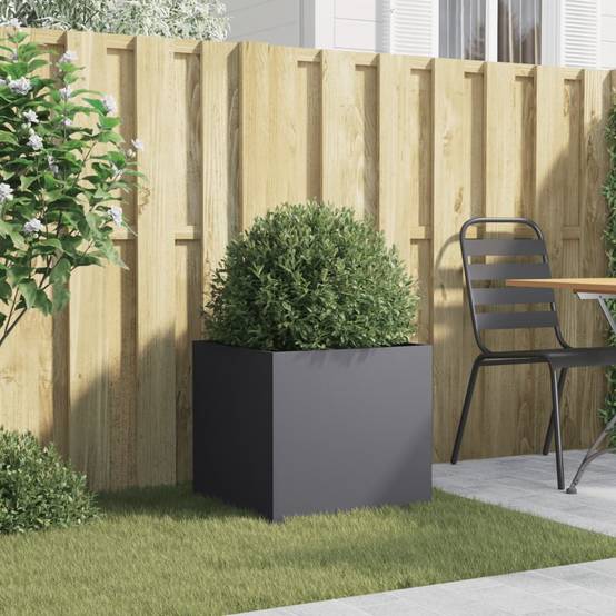 Jardinière - Bac à fleurs - Pot de fleurs anthracite 49x47x46 cm acier - Image 3