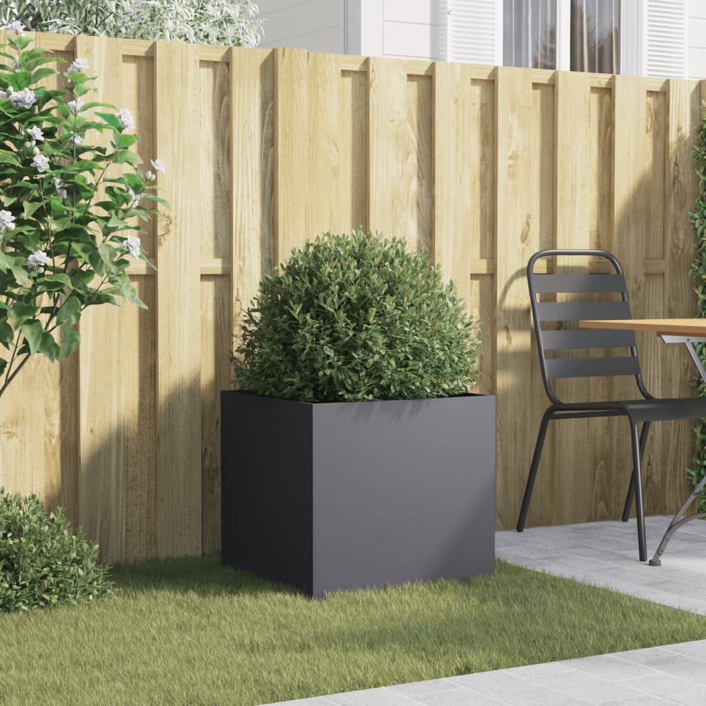Jardinière - Bac à fleurs - Pot de fleurs anthracite 49x47x46 cm acier - Image 3