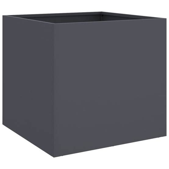 Jardinière - Bac à fleurs - Pot de fleurs anthracite 49x47x46 cm acier - Image 1