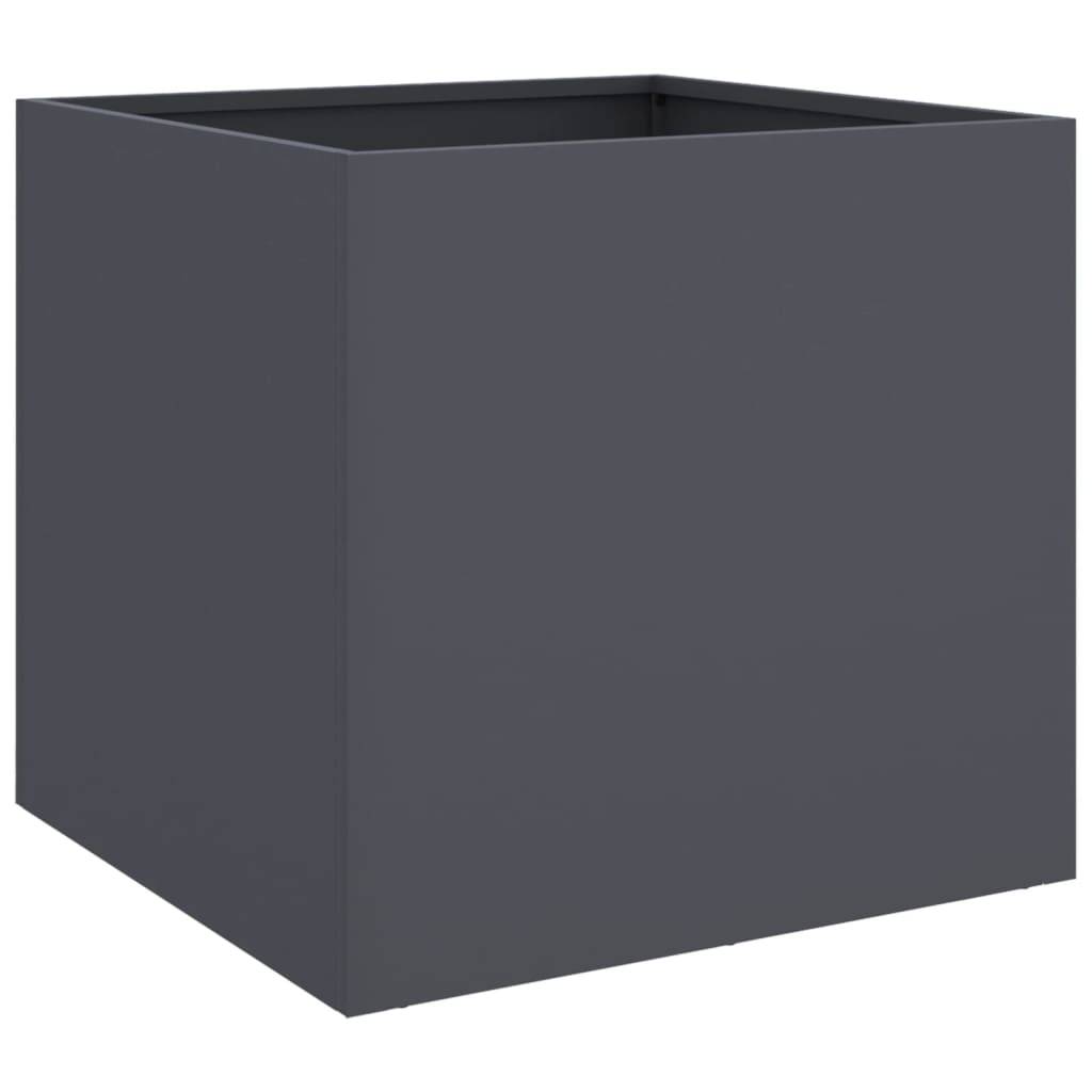 Jardinière - Bac à fleurs - Pot de fleurs anthracite 49x47x46 cm acier - Image 1