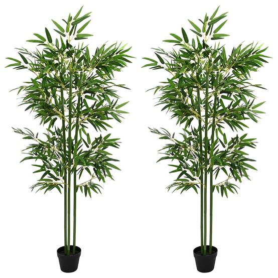 Arbre en bambou artificiel bambou vert 45 x 18 x 175 cm - PANGIVO - Image 2
