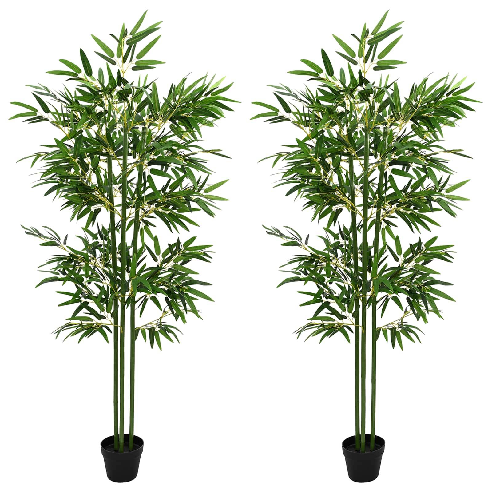 Arbre en bambou artificiel bambou vert 45 x 18 x 175 cm - PANGIVO - Image 2