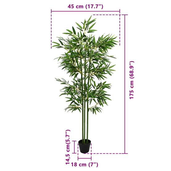 Arbre en bambou artificiel bambou vert 45 x 18 x 175 cm - PANGIVO - Image 7