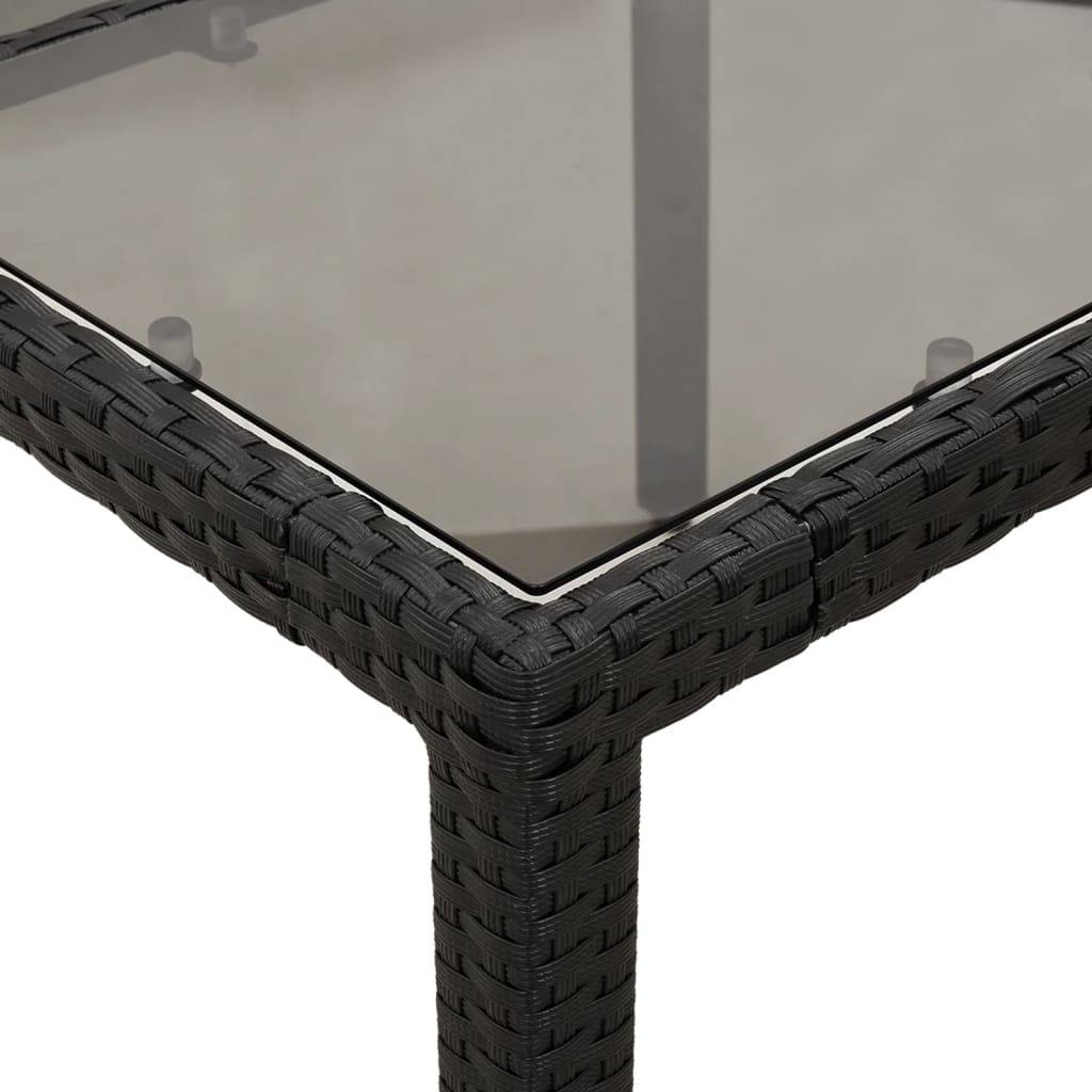 ComfortXL - Grande Table de Jardin Noire 190 cm 8 Personnes en Résine Tressée et Verre Trempé – ComfortXL Outdoor Living - Image 8