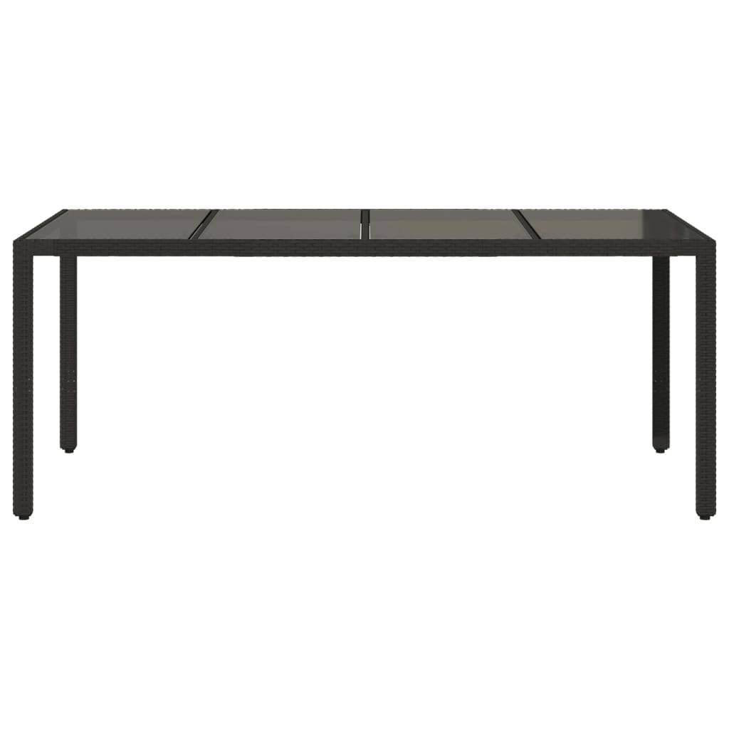ComfortXL - Grande Table de Jardin Noire 190 cm 8 Personnes en Résine Tressée et Verre Trempé – ComfortXL Outdoor Living - Image 4