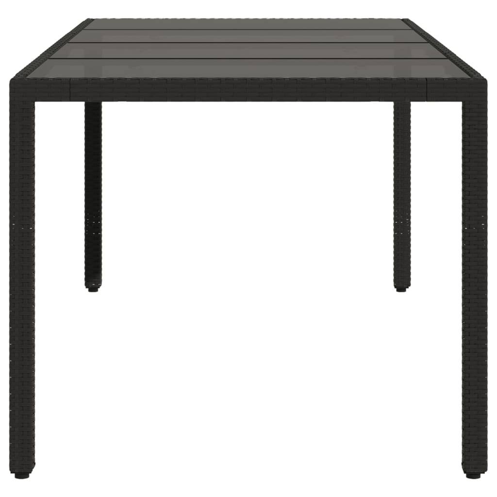 ComfortXL - Grande Table de Jardin Noire 190 cm 8 Personnes en Résine Tressée et Verre Trempé – ComfortXL Outdoor Living - Image 5
