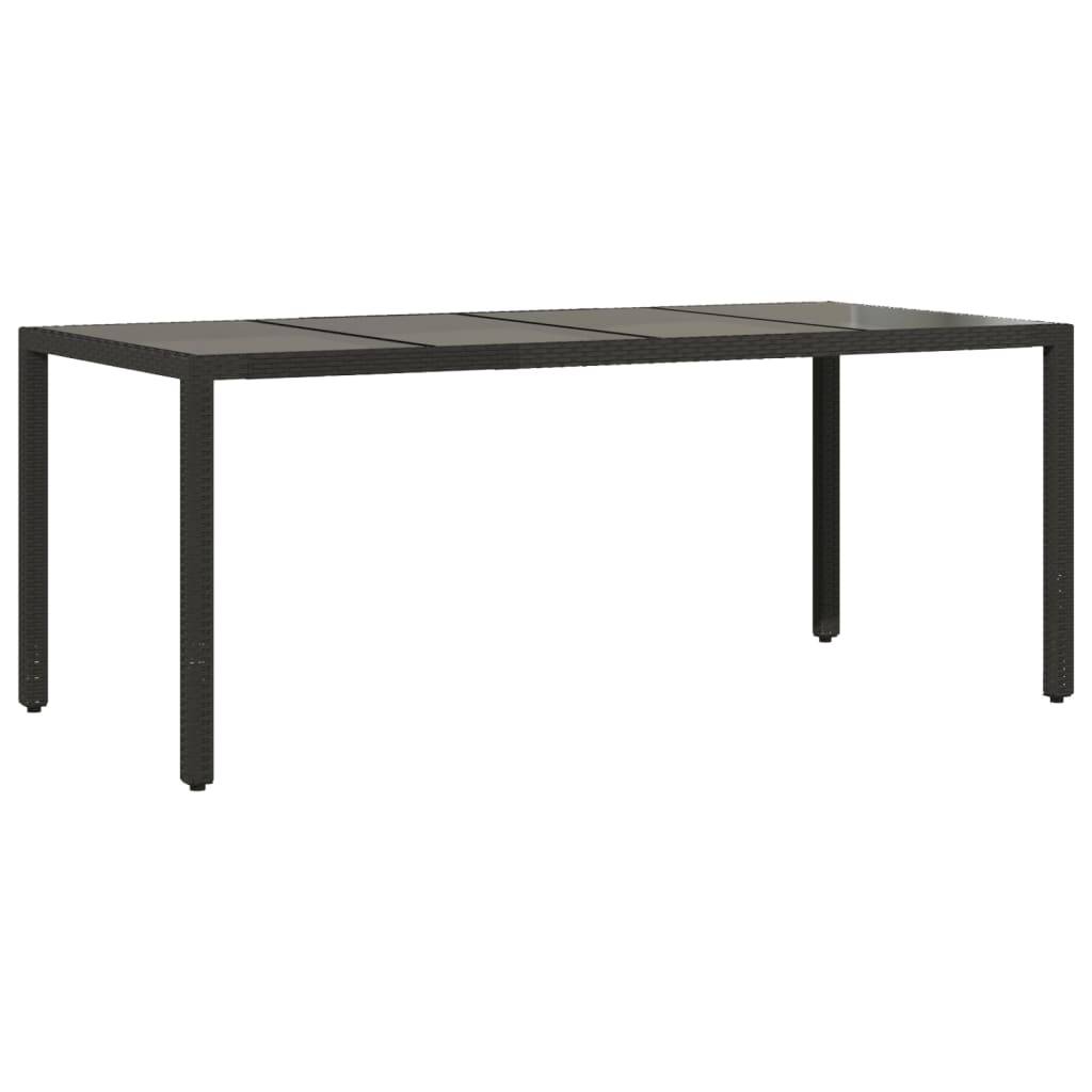 ComfortXL - Grande Table de Jardin Noire 190 cm 8 Personnes en Résine Tressée et Verre Trempé – ComfortXL Outdoor Living - Image 2