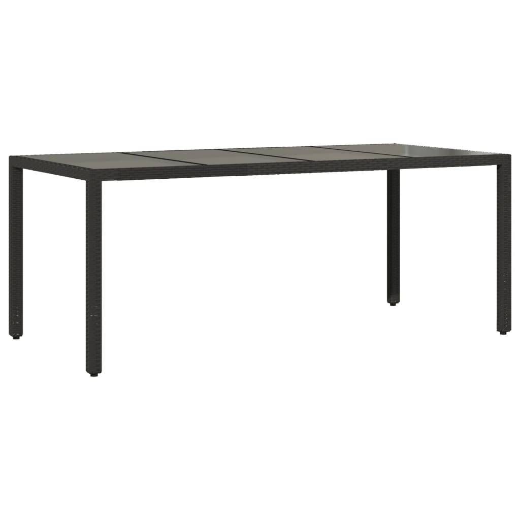 ComfortXL - Grande Table de Jardin Noire 190 cm 8 Personnes en Résine Tressée et Verre Trempé – ComfortXL Outdoor Living - Image 6
